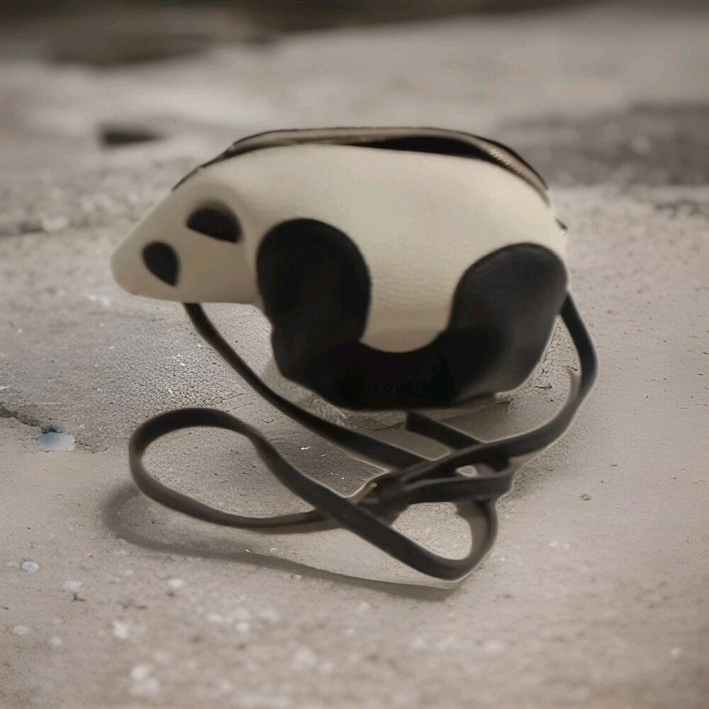 Unbranded Panda Crossbody Bag Long Strap Black And White